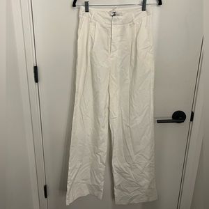 Princess Polly White Linen Trousers